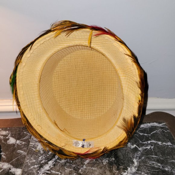 Vintage Feather Hat Circa 1940's - Hills Department Store Manchester NH - Picture 5 of 12